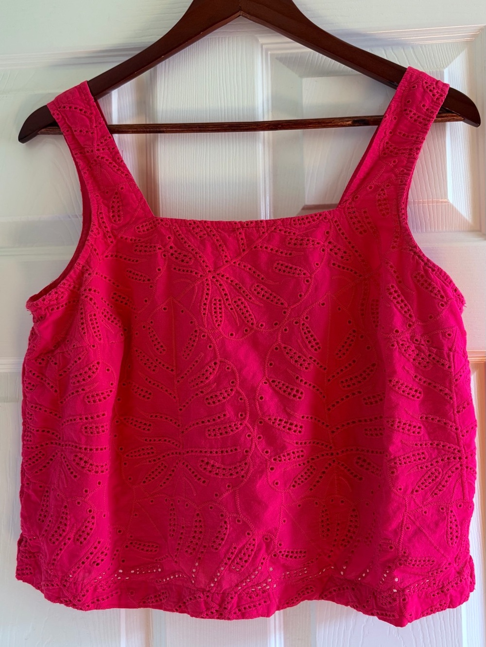 Hot Pink Broderie Anglaise Tank